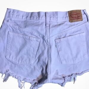 Levis 501 Lavender cut off denim shorts